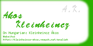 akos kleinheincz business card